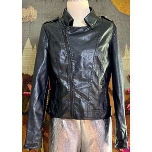 Anthropologie Used Moto Faux Leather Jacket L